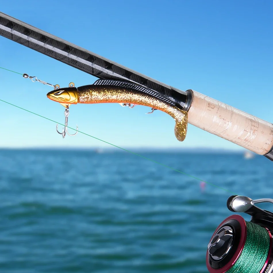 Aplicación del señuelo en exteriores para pesca de lubina y lucio