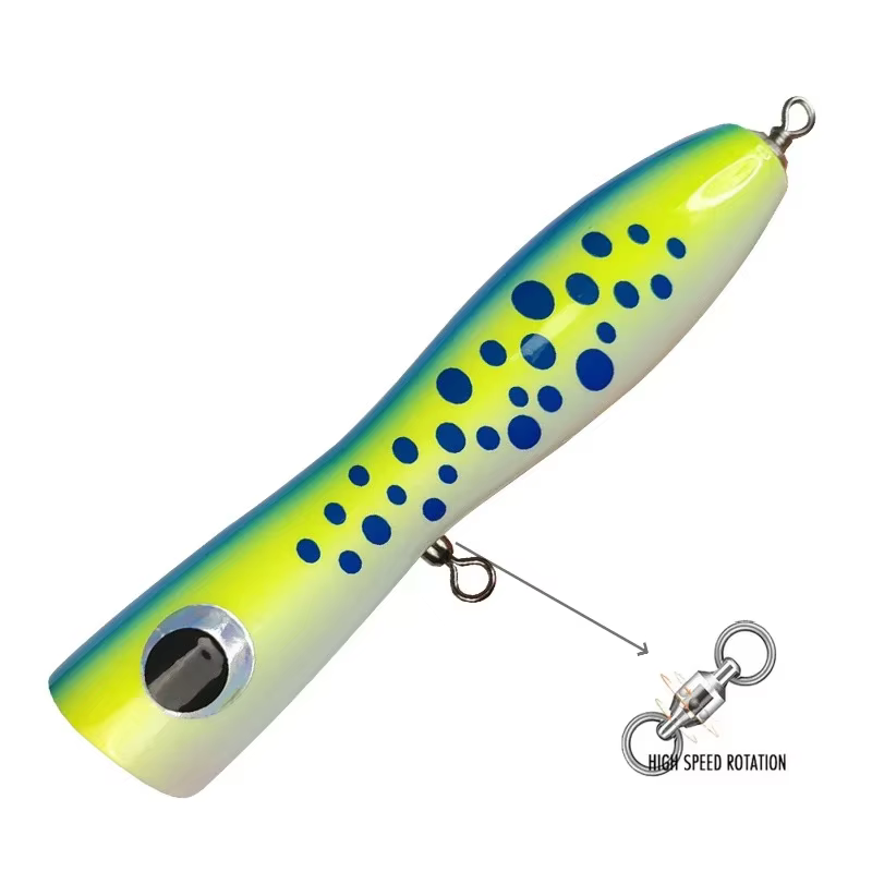 Topwater GT Woodend Popper de madera – Señuelo superficie grande - imagen 4