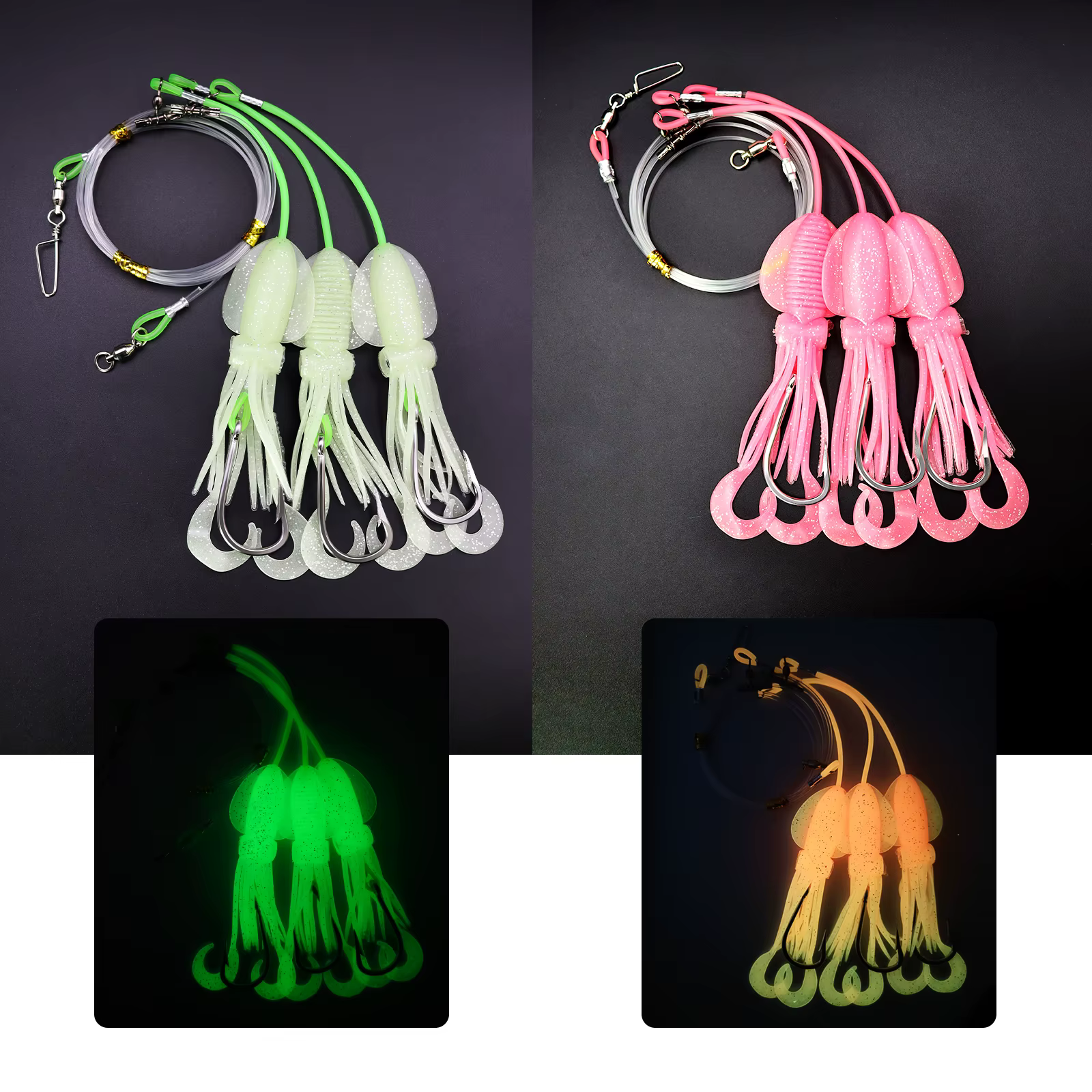 ZYZ Cebo Calamar Luminoso con Anzuelos de Alta Resistencia para Atún - imagen 2
