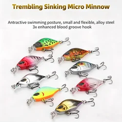 Señuelo Minnow hundimiento lento con recubrimiento láser y ojos 3D