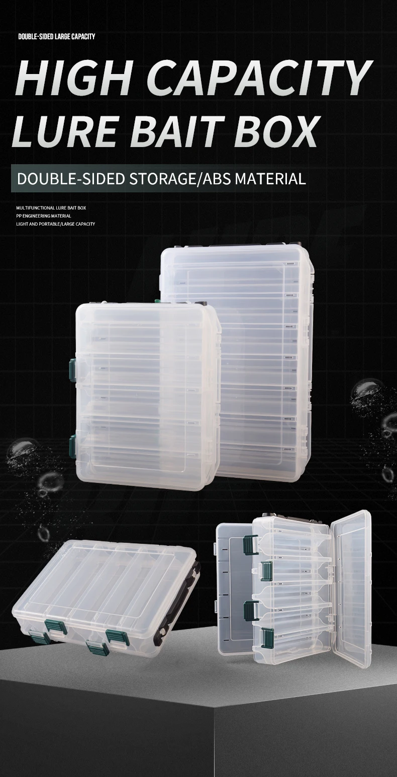 Caja de aparejos de pesca vista frontal