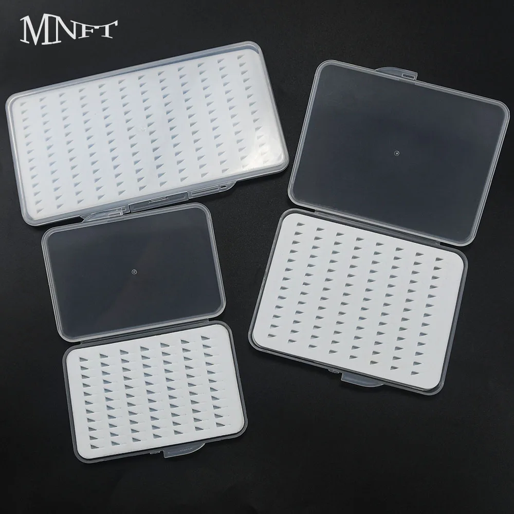 Caja pesca con mosca transparente para moscas secas y húmedas