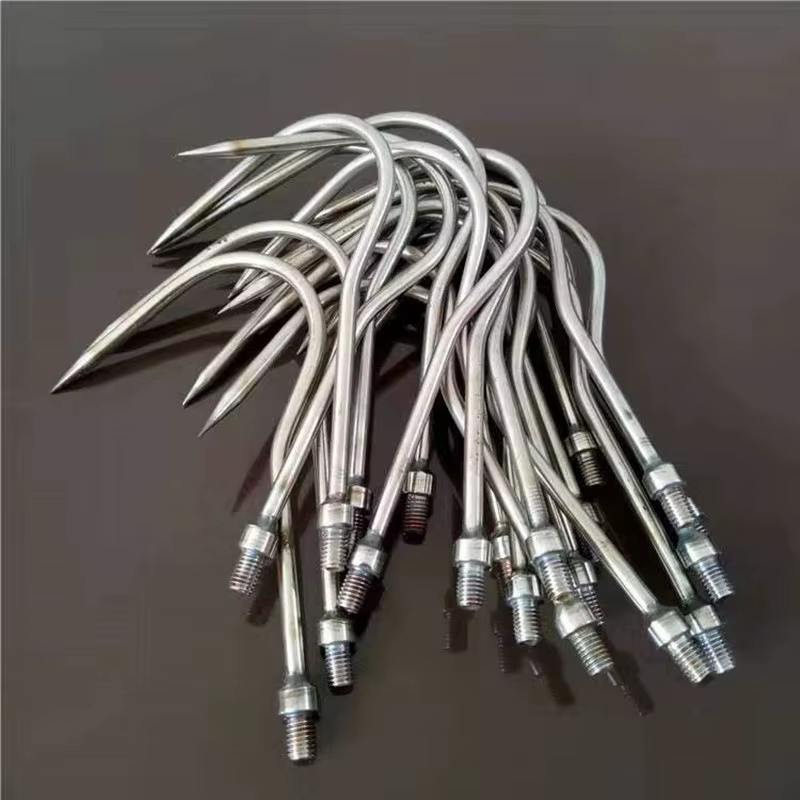 Anzuelos curvos para pesca en hielo, acero inoxidable sin puas - imagen 2
