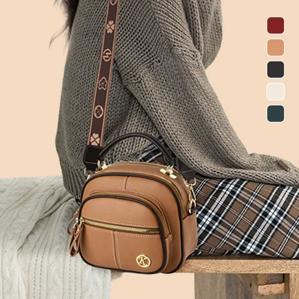 Bolso bandolera de cuero para mujer con correa ancha ajustable - imagen 5