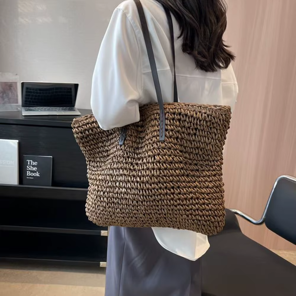 Bolso tote de playa para mujer, tejido y gran capacidad - imagen 3