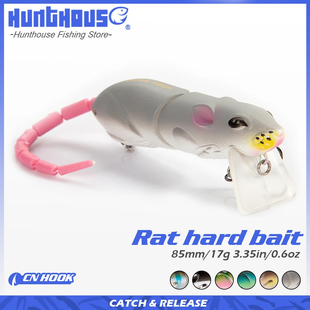 Hunthouse Rat Hard Bait Señuelo Flotante para Lubina y Lucio