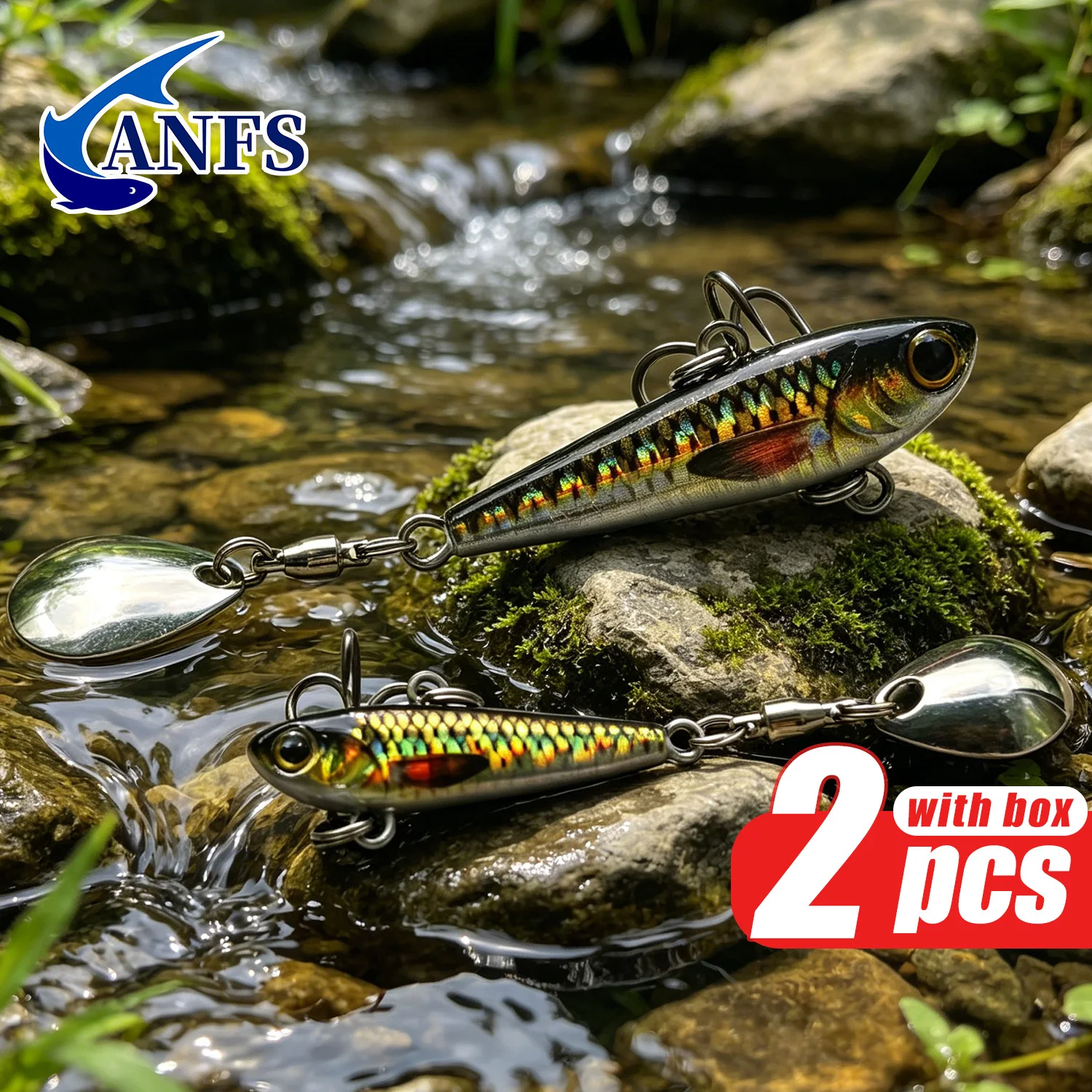 ANFS señuelos VIB tipo cuchara giratoria para lubina y trucha - imagen 3