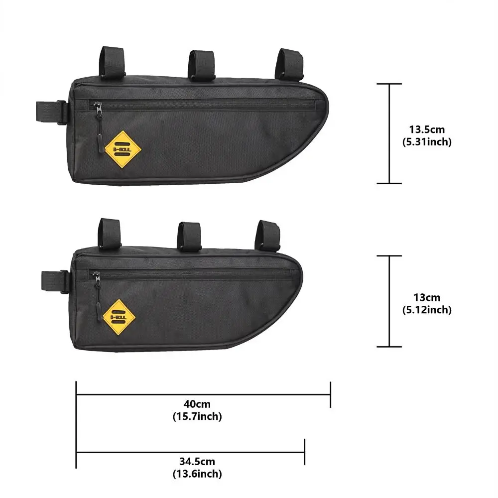 Bolsa triangular para bicicleta vista lateral