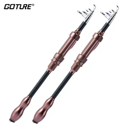 Goture Caña telescópica de fibra de carbono para pesca en viaje