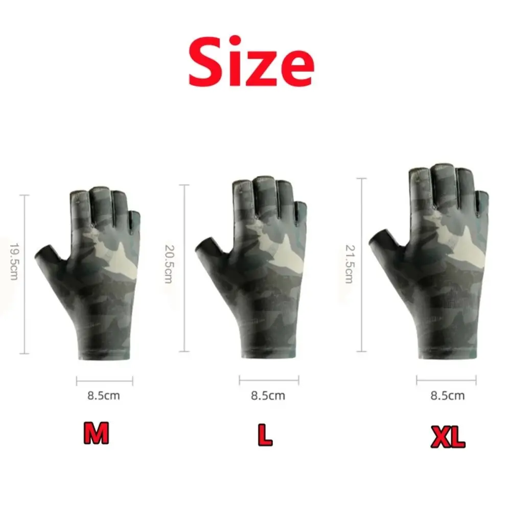Guantes de pesca elásticos de medio dedo
