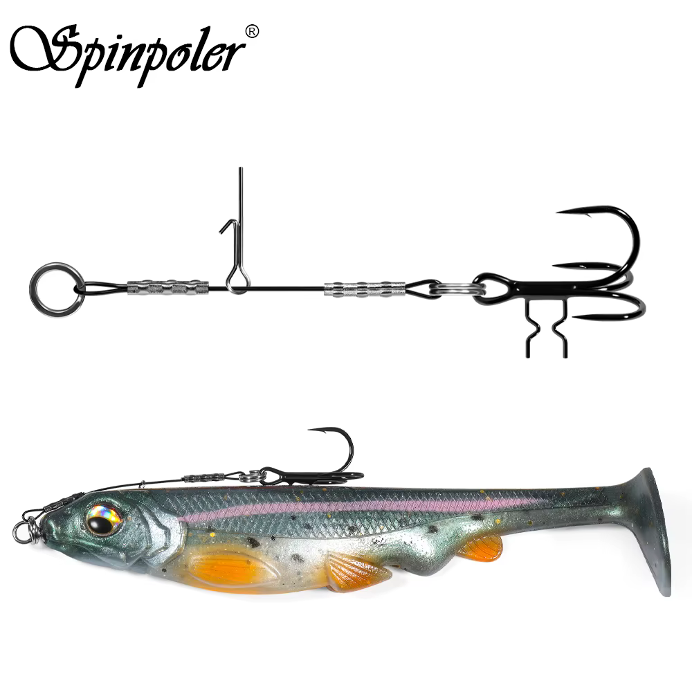 Anzuelos Stinger Spinpoler para Lucio y Lubina – Rig T-treble para Vinilo