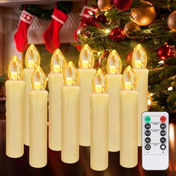 Velas LED Navideñas cónicas sin llama con clip control remoto
