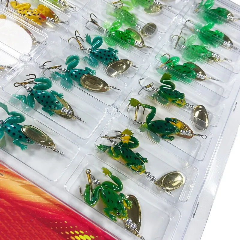 Señuelo de rana artificial con anzuelos triples – Cebo de silicona para pesca - imagen 3