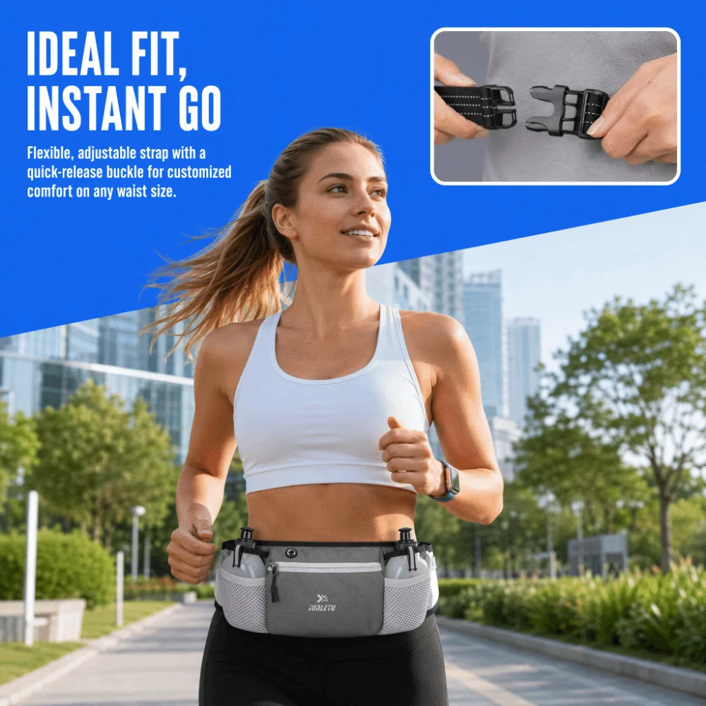 Cinturón de hidratación para correr resistente al agua con ajuste - imagen 2