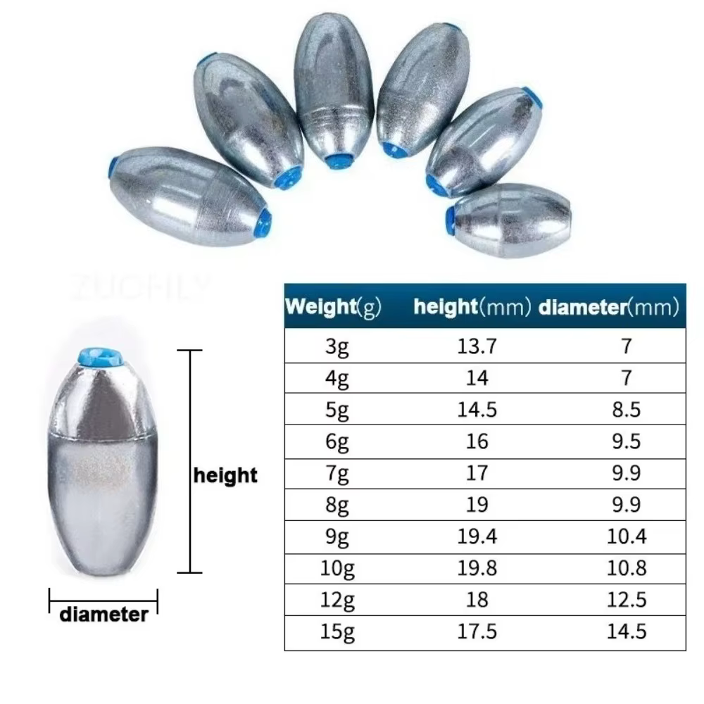 Plomo tiro de gota hueco oliva para lubina en agua salada - imagen 4