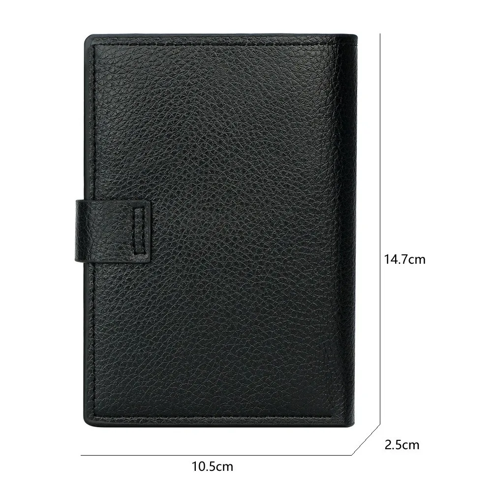 Cartera de cuero con bloqueo RFID y cremallera para pasaporte - imagen 5