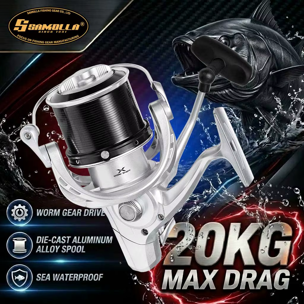 Carrete Giratorio SAMOLLA Serie 8000-12000 para Pesca en Agua Salada