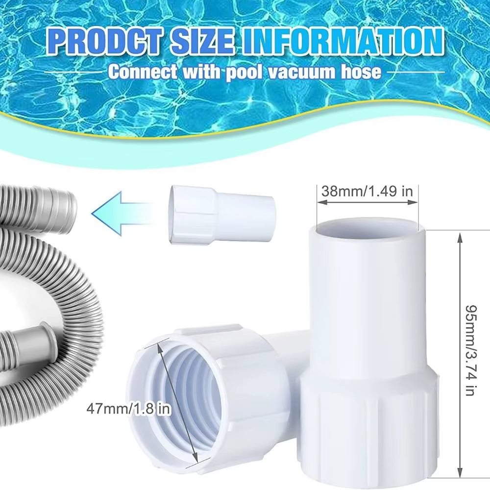 Conector blanco para manguera de piscina