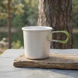 Taza plegable de aluminio con doble pared aislante – verde