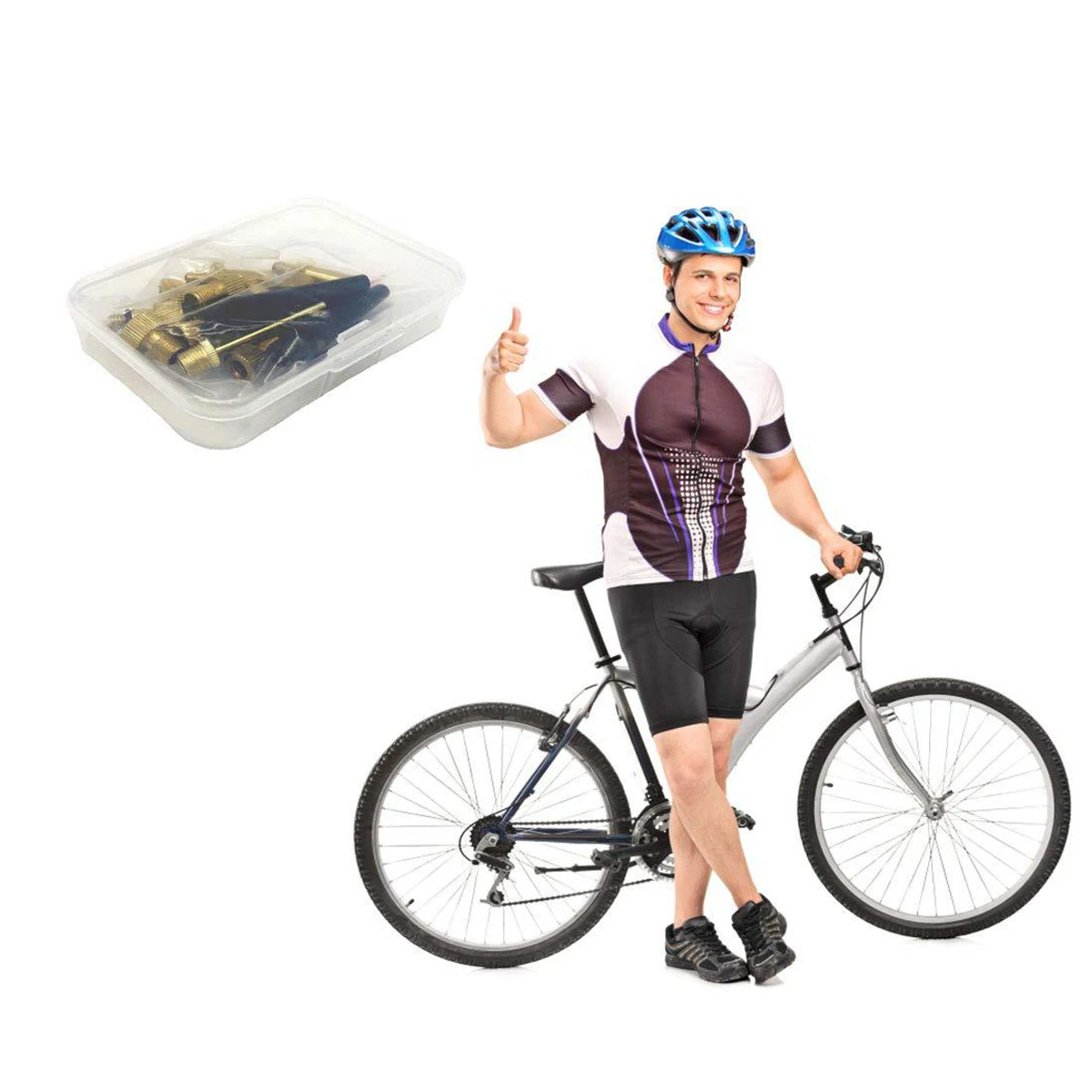 Adaptador en uso sobre una bicicleta de montaña
