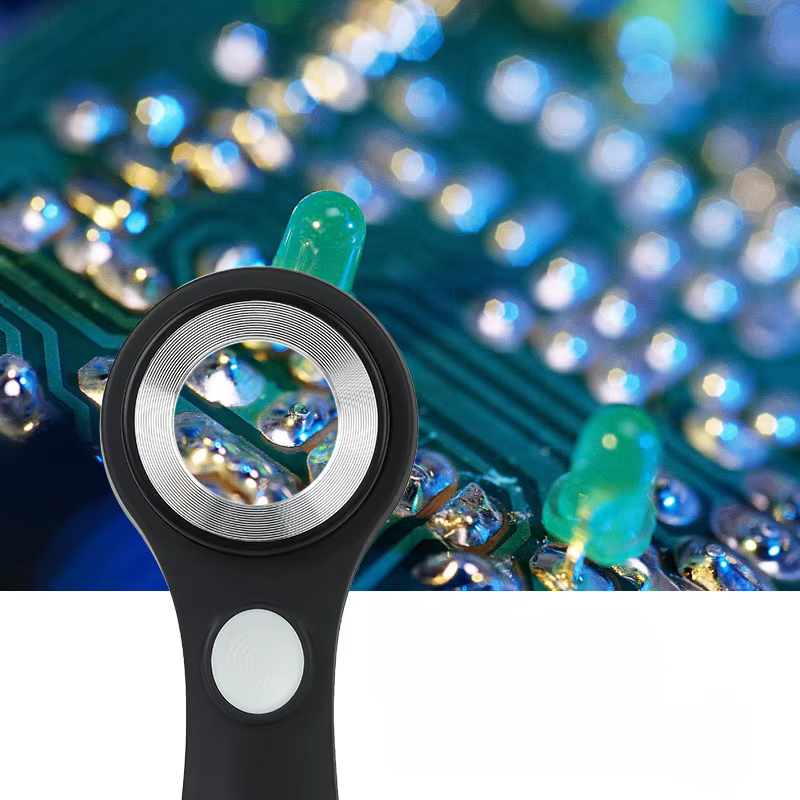 Lupa LED UV – inspección de nudos y líneas de pesca