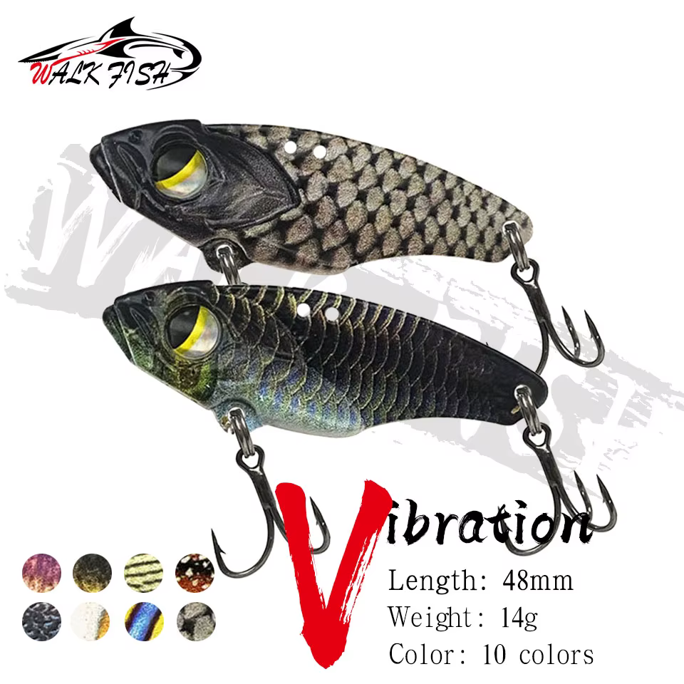 Walk Fish W001 Señuelo hundidor ojos 3D lucio perca 48mm 14g