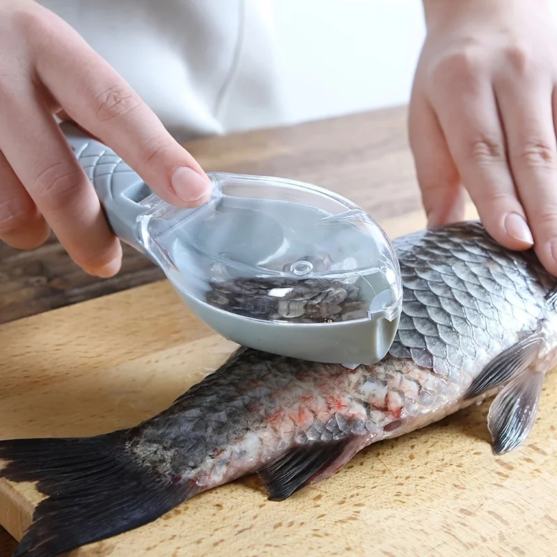 Cepillo de piel de pescado en uso