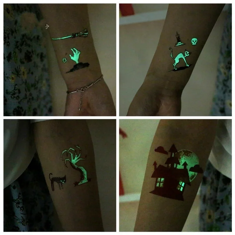 Pegatinas tatuaje luminosas Halloween impermeables – terror divertido - imagen 4