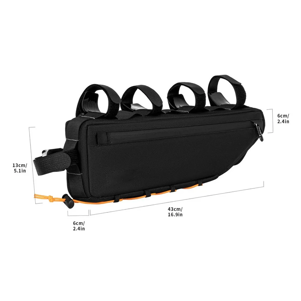 Bolsa negra para cuadro en el cuadro de bicicleta