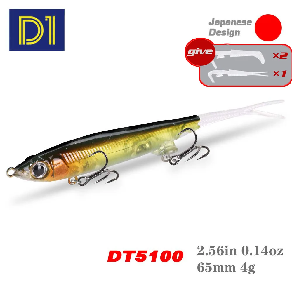 D1 Pencil Bait Flotante 65mm 4g – Jerkbait Top Water Lubina