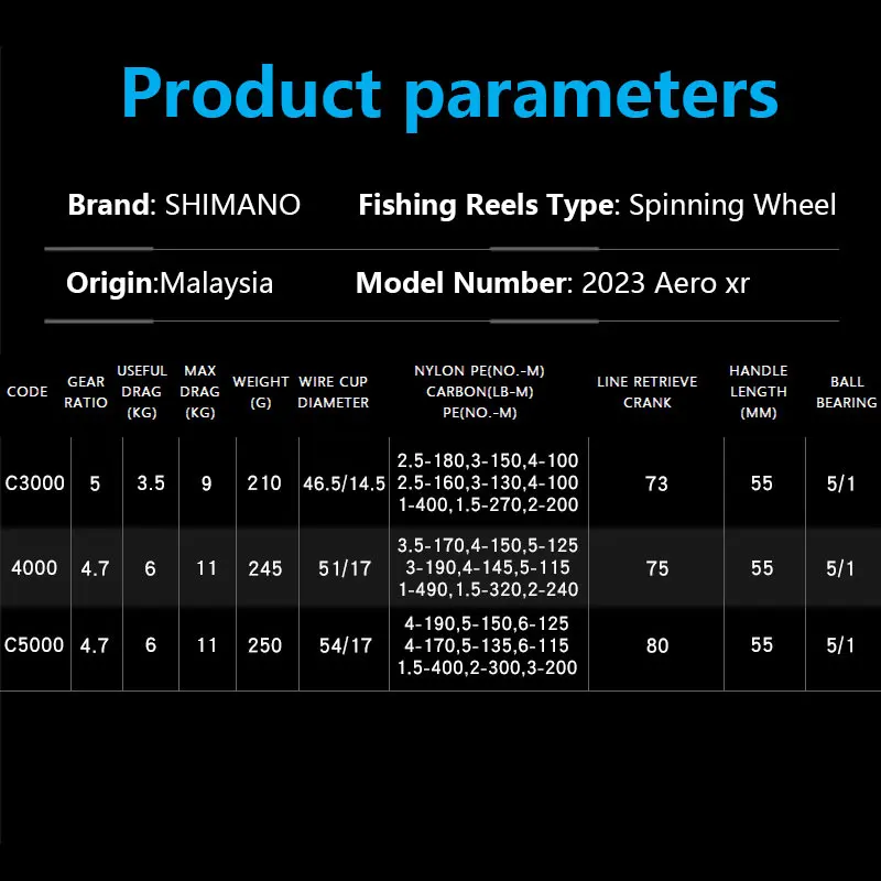 Carrete Shimano Aero XR giratorio HAGANE Gear para izq. y der. - imagen 3