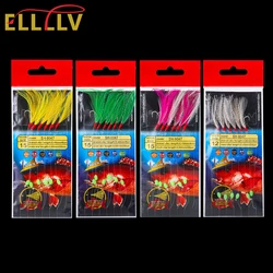 Ellllv Anzuelos de plumas multicolor – Señuelo para caballa en agua