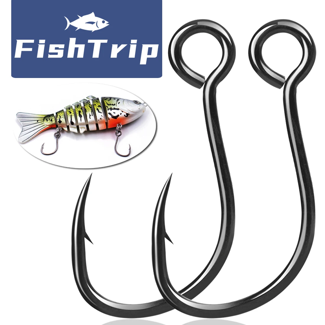 Anzuelo FishTrip Siwash de acero negro