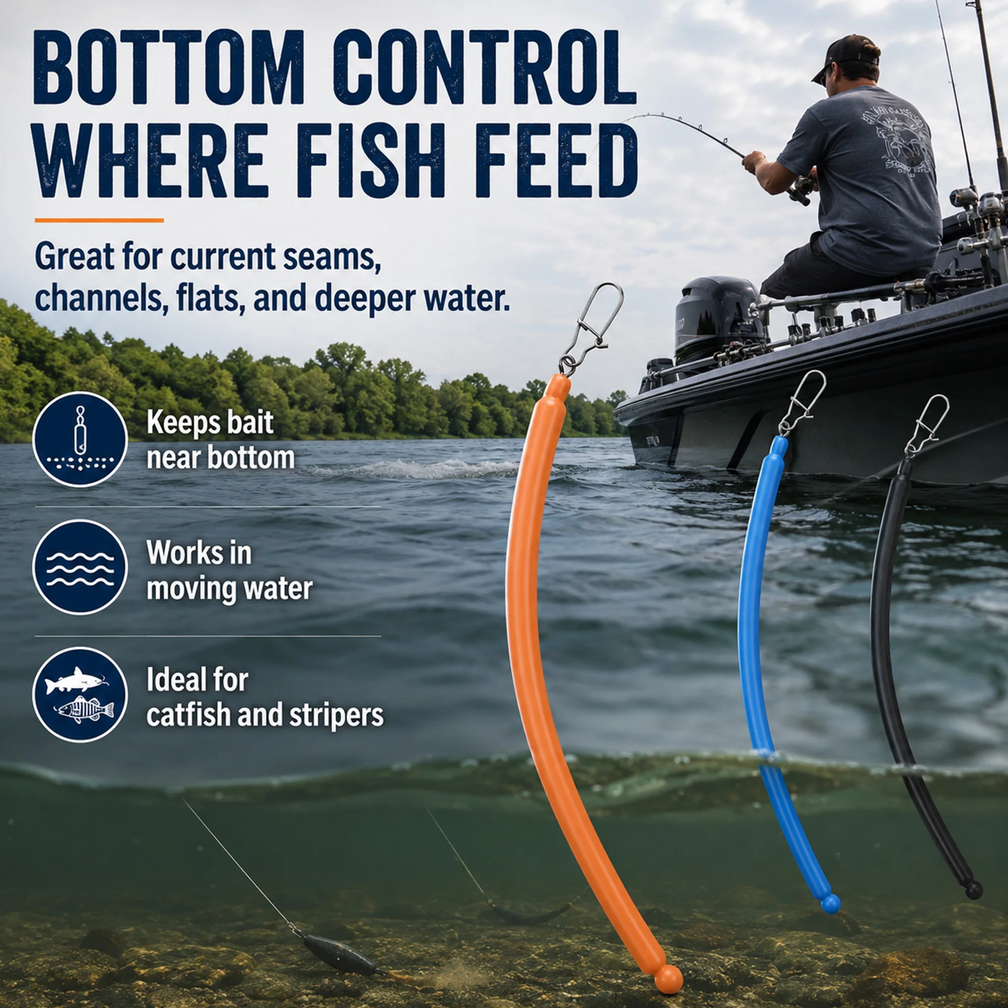 Plomada sin enganches 9KM para pesca de bagre y fondo con rebote - imagen 5