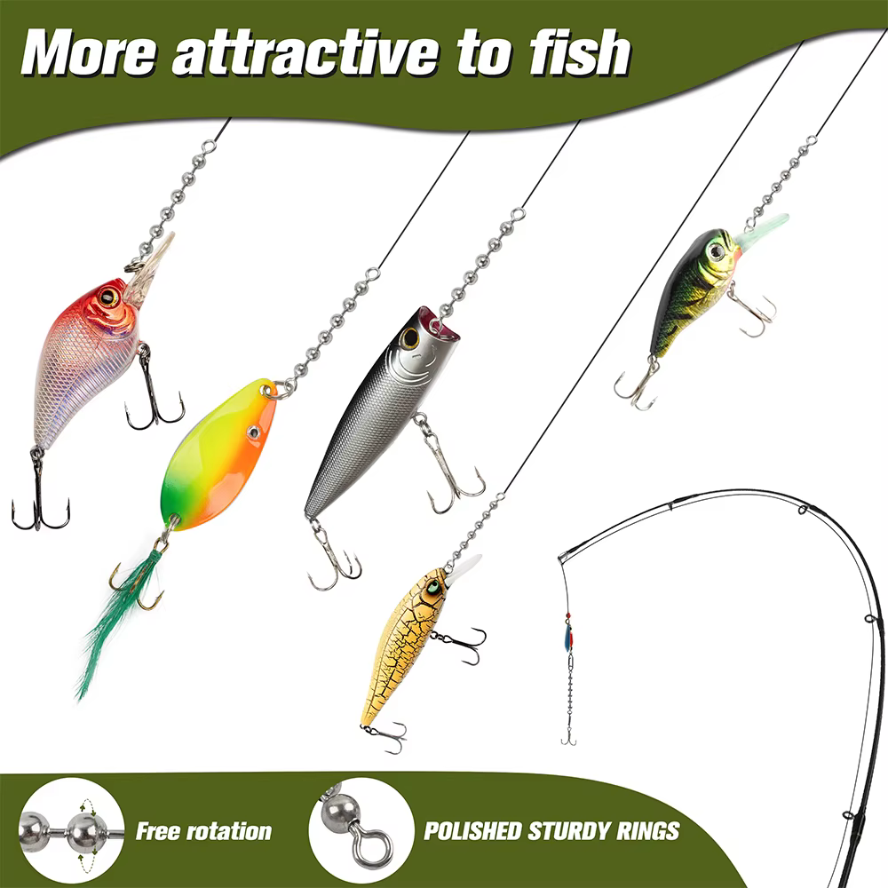 Giratorios con cuentas de acero inoxidable para pesca – Agua dulce y salada - imagen 3