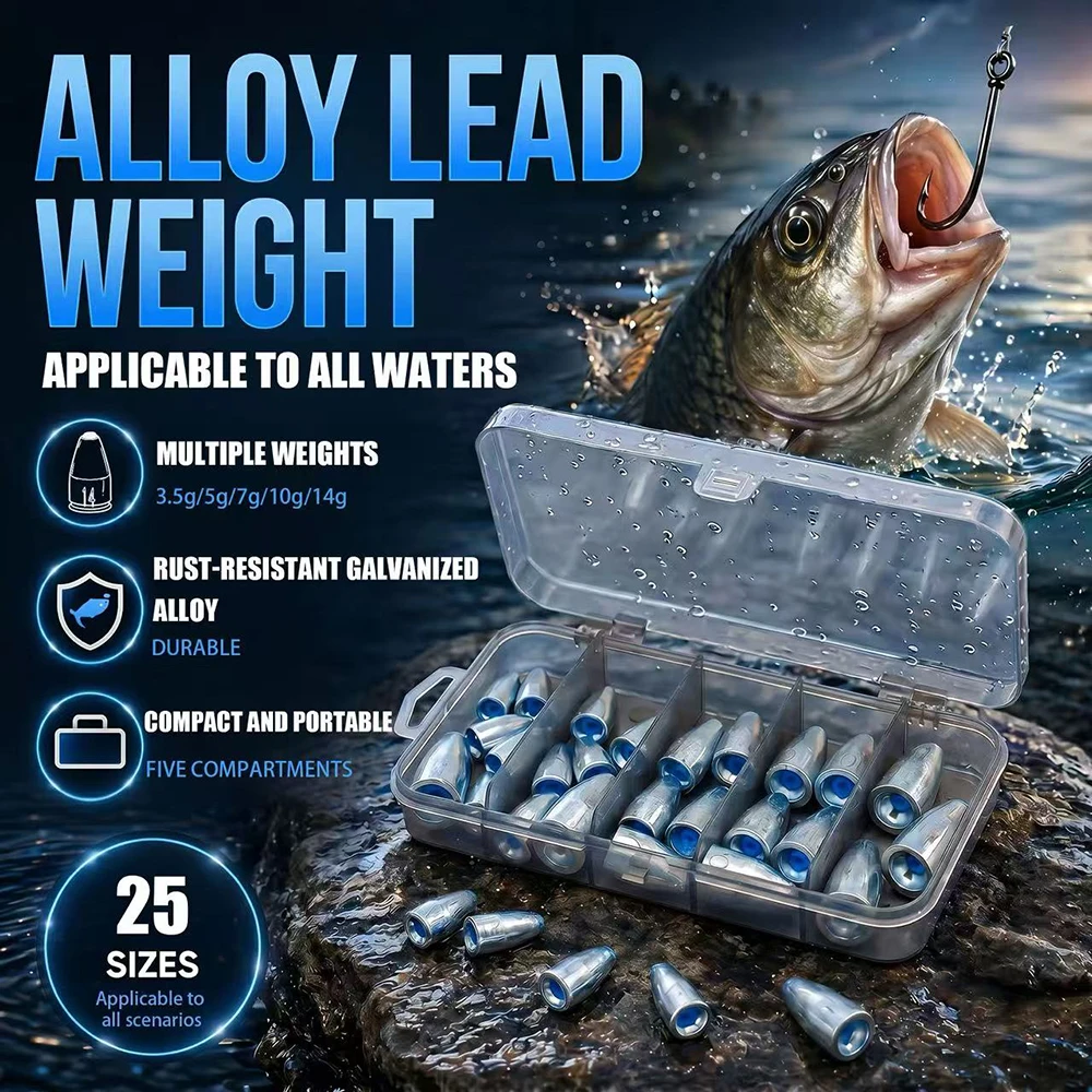 Plomos tipo bala para pesca