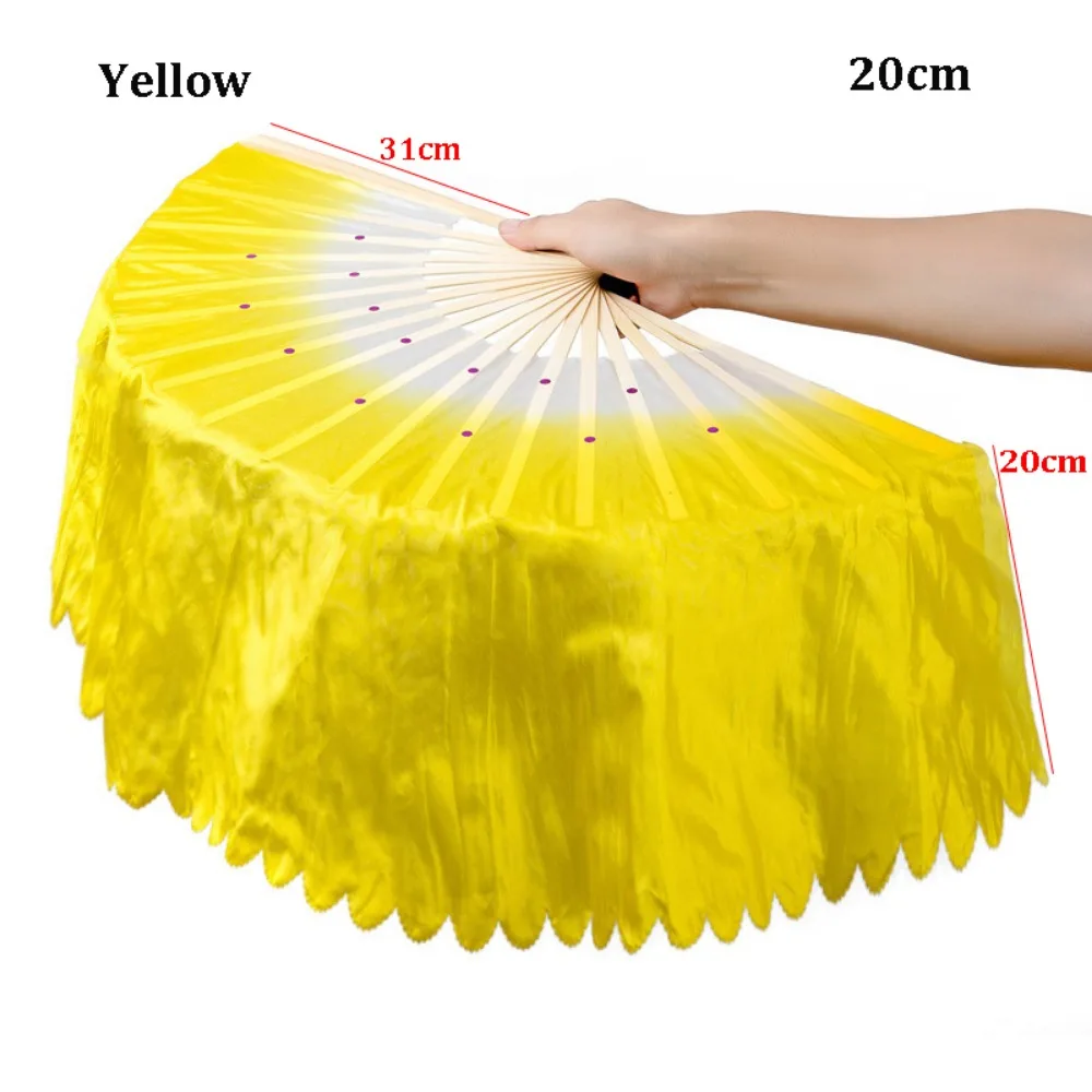Abanico de bambú para danza del vientre con velos de seda media luna - imagen 3