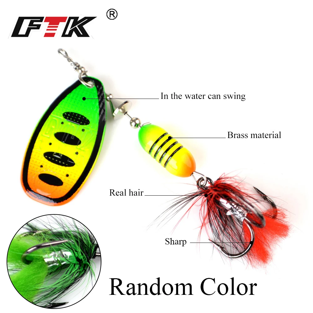 FTK Spinnerbait con cuchara y pluma para lubina, trucha - imagen 3
