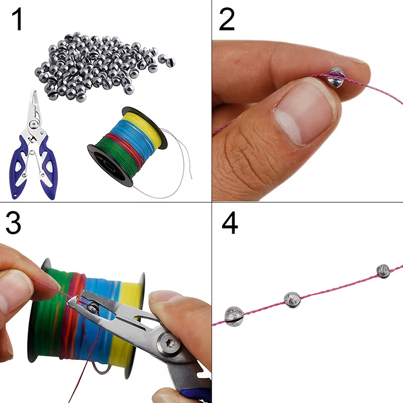 ORJD 1 Juego de plomos divididos – Peso huevo y redondos para pesca - imagen 3