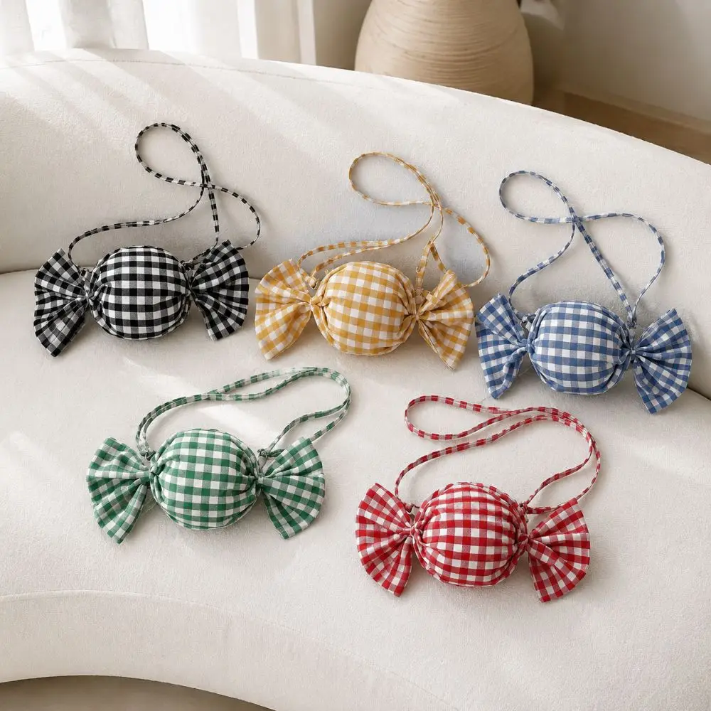 Bolso bandolera mujer con lazo y a cuadros, mini de mano - imagen 4