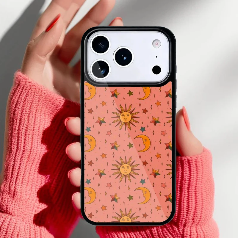 Funda con diseño de sol, luna y estrellas