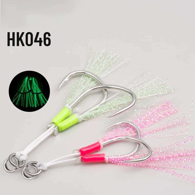 Anzuelos asistidos doble púas UV para slow jigging - imagen 3
