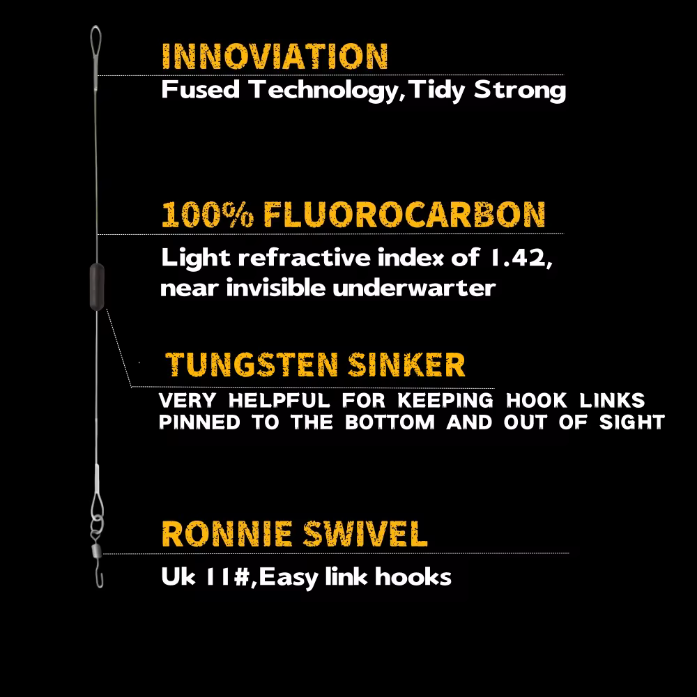 Líder Fluorocarbono 100% Carpa – Pluma Fundida con Tungsteno - imagen 3
