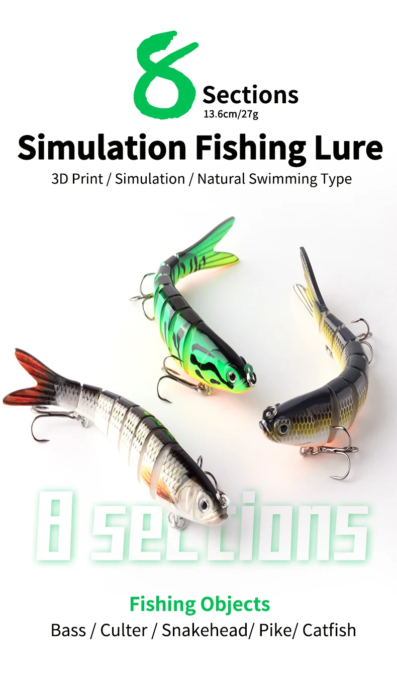 Señuelo Kawa Swimbait con cuerpo articulado y acabado realista