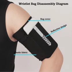 Bolsa de brazo elástica deportiva con bolsillo transpirable y correa