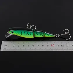 Crankbait Minnow multiarticulado con ojos 3D, hundimiento rápido
