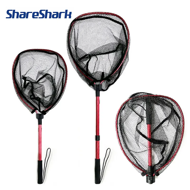 ShareShark Red de aterrizaje plegable de goma aluminio telescópica - imagen 2