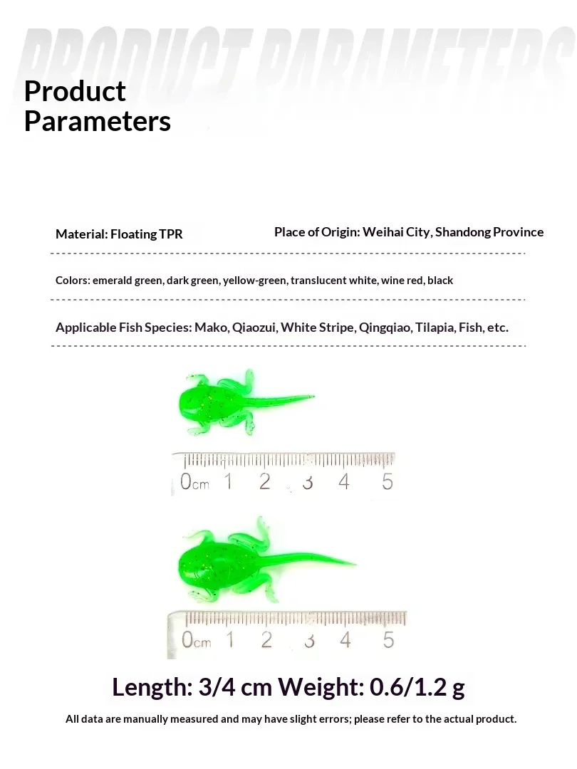 Detalle del señuelo suave con forma de crisálida