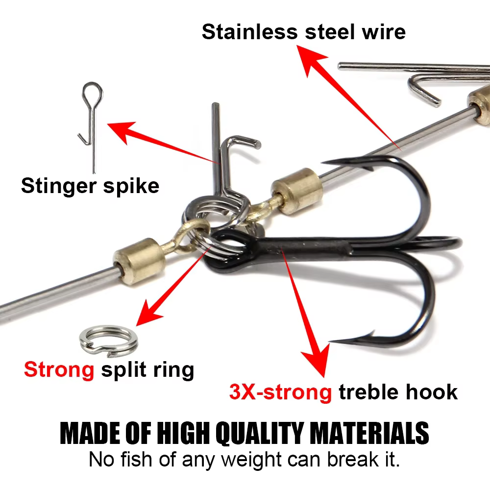 Anzuelo Stinger Rig Spinpoler triple para lucio - imagen 3