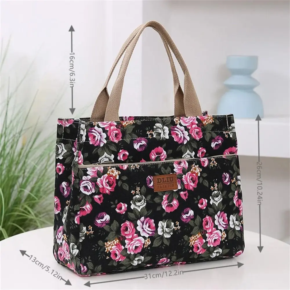 Bolsa de lona floral étnica para picnic y viajes, gran capacidad - imagen 2